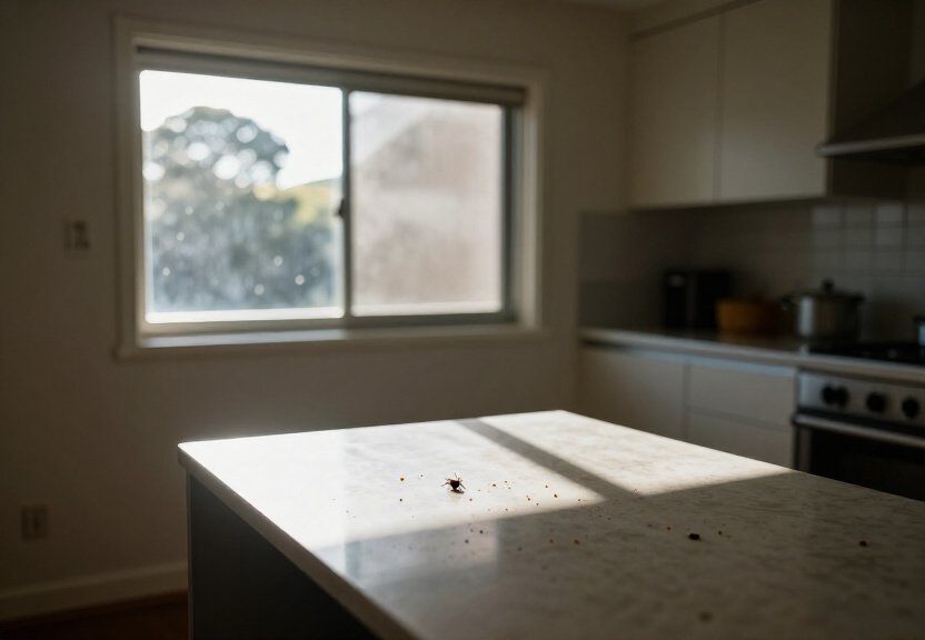 Cockroach infestation in Alfords Point kitchen before treatment